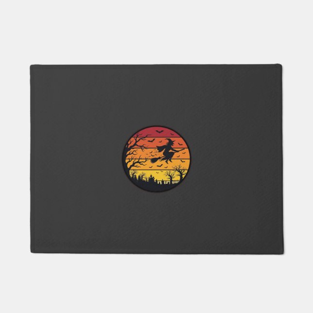 Paillasson Conception de cercle rétro silhouette de sorcière  (Devant)