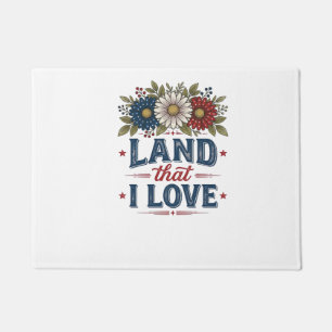 Paillasson Conception de chemise de terre florale patriotique