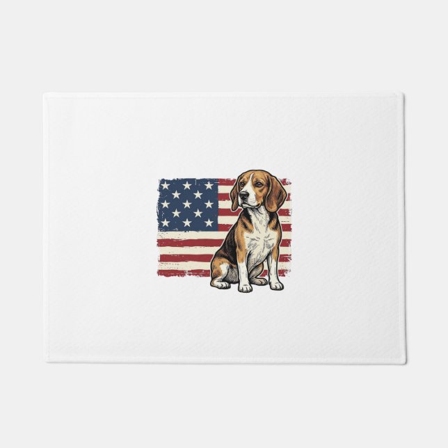 Paillasson Conception de chemise pour chien de drapeau patrio (Devant)