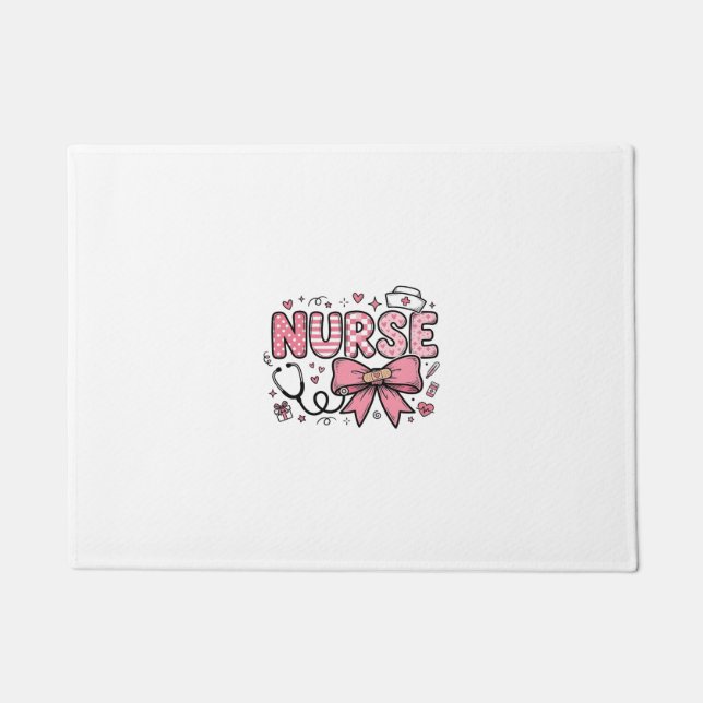 Paillasson Conception de chemise vectorielle Cute Nurse Bow H (Devant)