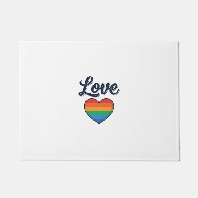 Paillasson Conception de chemise vectorielle Love Rainbow Hea (Devant)