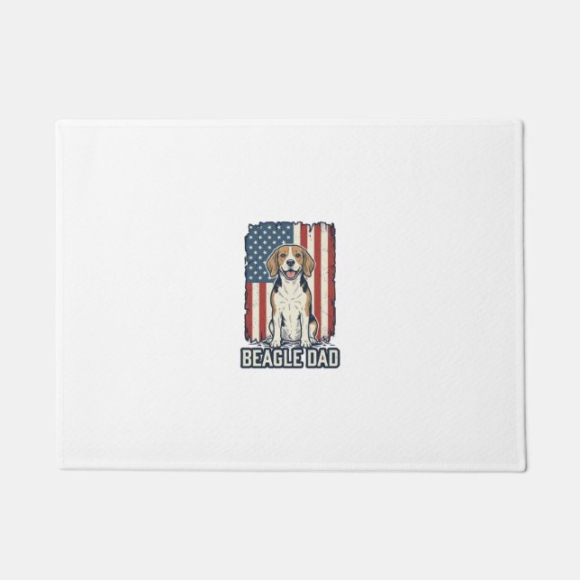 Paillasson Conception de chien de gravure vintage patriotique (Devant)