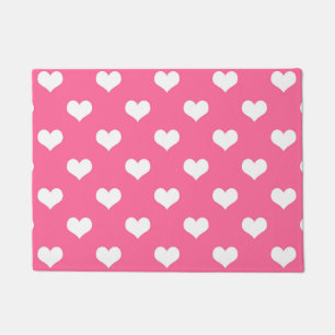 Paillasson Conception de coeurs adorables roses blancs