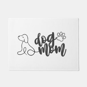 Paillasson Conception de dessin au trait de maman de chien Am