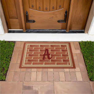 Paillasson Conception de monogramme sur mesure en brique roug