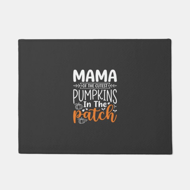 Paillasson Conception de patch de citrouilles maman Halloween (Devant)