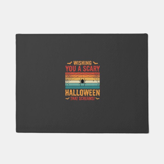 Paillasson Conception de toile d'araignée d'Halloween effraya (Devant)