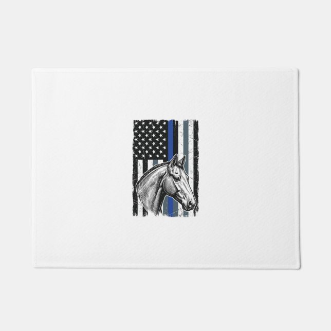 Paillasson Conception de vecteur de drapeau de cheval de lign (Devant)