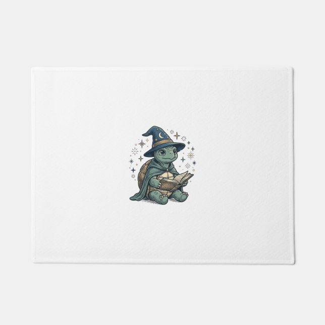Paillasson Conception de vecteur de magicien de tortue mignon (Devant)