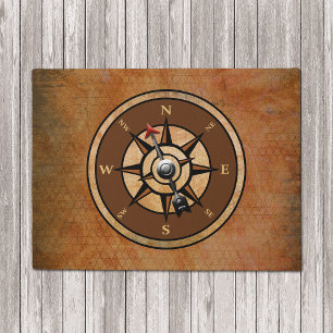 Paillasson Conception nautique Brown rustique de boussole