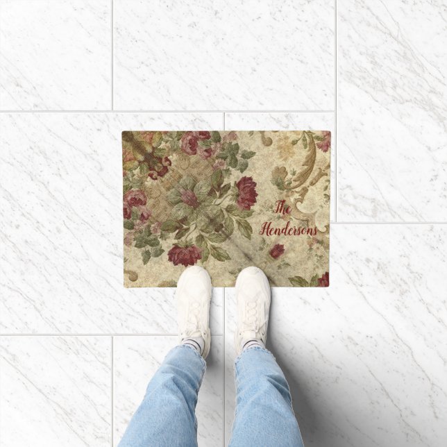 Paillasson Conception Rose victorienne monogramme Orig (Intérieur)