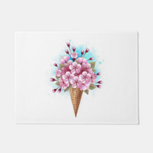 Paillasson Cône rose Sakura crème glacée gaufre