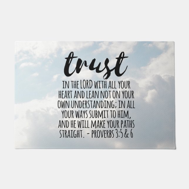 Paillasson Confiance dans les proverbes du Seigneur 3:5-6 (Devant)