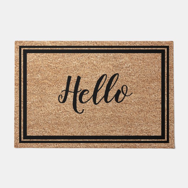 Paillasson Convivial Hello Faux Coir Porte Design (Devant)