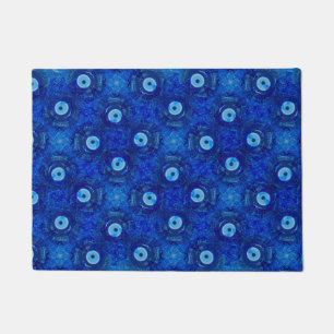 Paillasson Cool, art numérique moderne de bleu mauvais oeil m