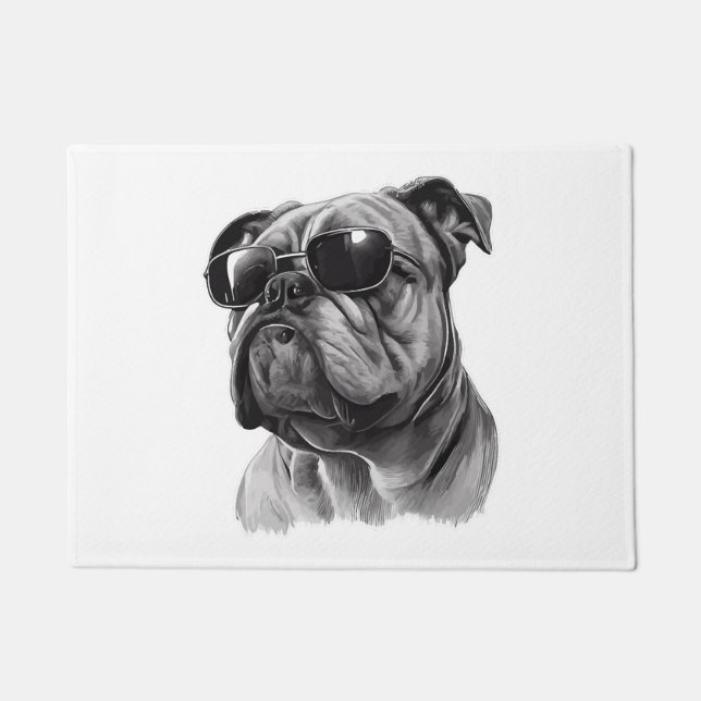 Paillasson Cool English Bulldog avec lunettes de soleil (Devant)