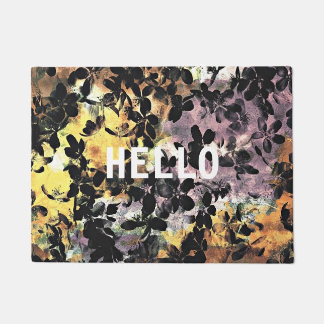 Paillasson Cool moderne fleurs uniques motif art (Devant)