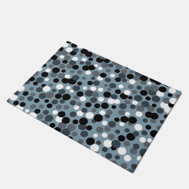Paillasson Cool rétro points gris mat de porte d'accueil Mat  (Incliné)