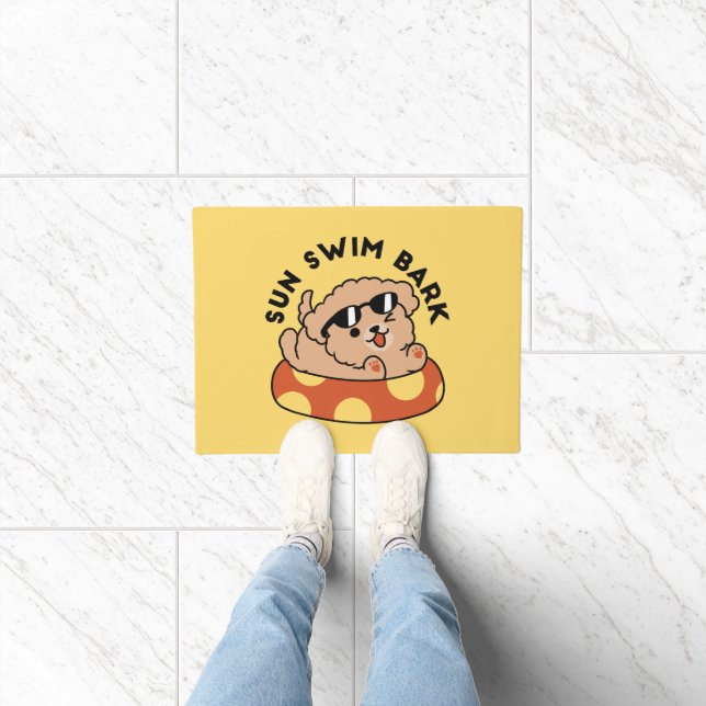 Paillasson Cool Summer Chien Flottant - Jolie Puppy Pool Part (Intérieur)