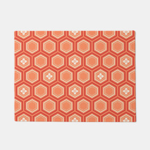 Paillasson Copie hexagonale de kimono, mandarine