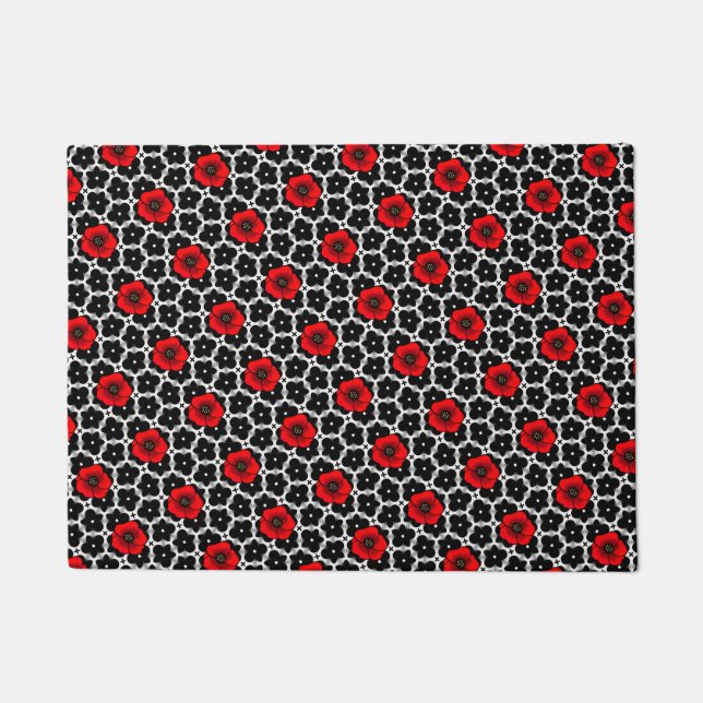 Paillasson Coquelicot rouge sur fleurs de Goth (Devant)