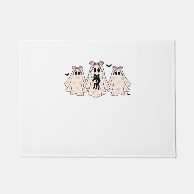 Paillasson Coquette fantômes avec un chat noir T-shirt classi (Devant)