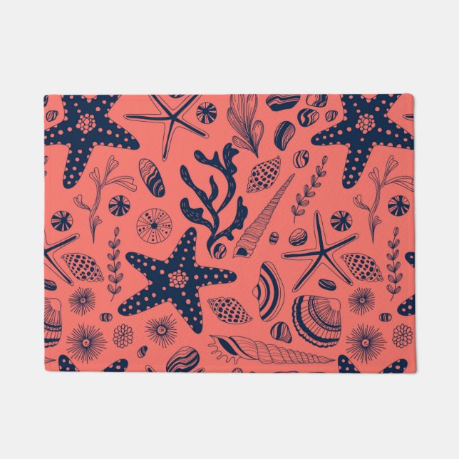 Paillasson Coquillages marins arrière - plan corallien vivant (Devant)