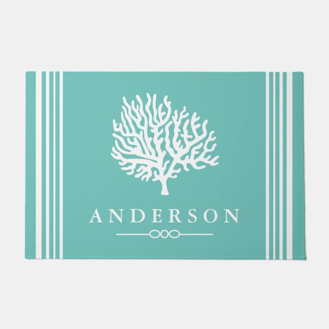 Paillasson Corail de mer blanche, d'une élégance marine| Pers (Devant)