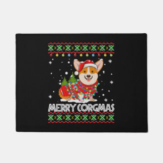 Paillasson Corgi Chien Merry Corgmas Père Noël