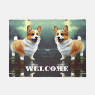 Paillasson Corgi dans l'eau