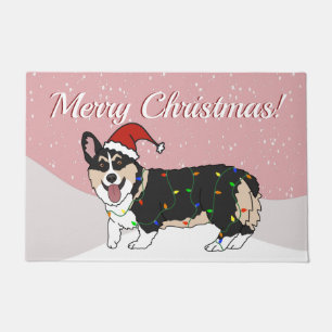 Paillasson Corgi de Noël mignon