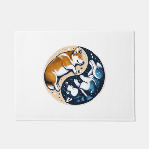Paillasson Corgi Et Husky Sur L'Espace Yin Et Yang Essentiel 
