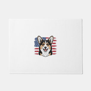 Paillasson Corgi Patriotique Drapeau Américain Vector Vintage
