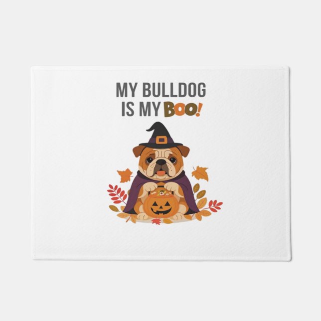 Paillasson Costume d'Halloween Bulldog Mon Bulldog est Mon Bo (Devant)