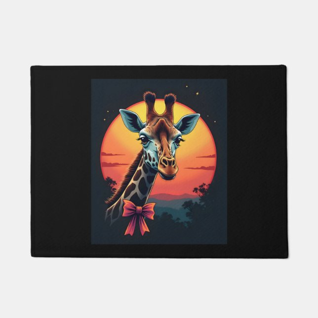 Paillasson Cou de girafe comme un Rollercoaster Run Funny Ret (Devant)