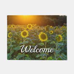 Paillasson Coucher De Soleil À Sunflower Field Welcome Domat