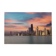 Coucher de soleil profond sur Chicago
