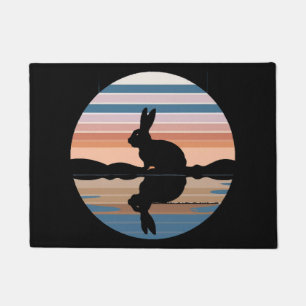 Paillasson Coucher de soleil rétro de lapin