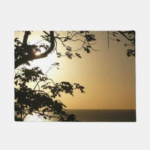 Paillasson Coucher du soleil à travers les arbres II Photogra