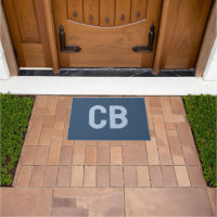 Couleur de tendance Sérieux Monogramme bleu mat