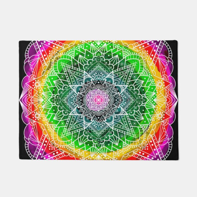 Paillasson Couleur éclater Rainbow Prism Mandala (Devant)