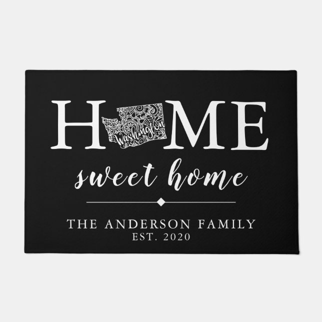 Paillasson Couleur modifiable WASHINGTON État personnalisé (Devant)