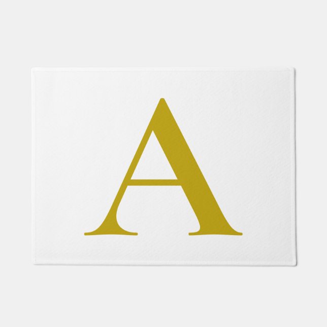 Paillasson Couleur or Monogramme Initial Lettre Simple (Devant)