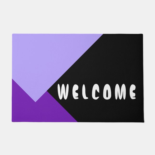 Paillasson Couleur violet, violet clair + vos idées (Devant)