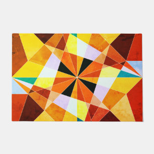 Paillasson Couleurs chaudes Cool formes géométriques angulair