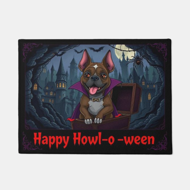 Paillasson Count Pitbull Happy Howl-o-ween (Devant)