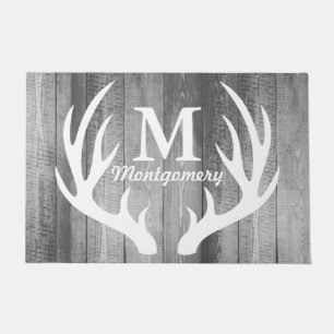 Paillasson Country Russe Deer Antlers Gris Planes en Bois