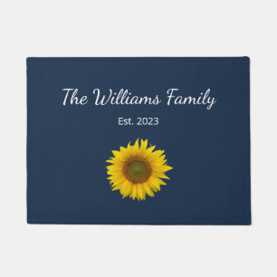 Paillasson Country Sunflower Navy Blue Nom de famille