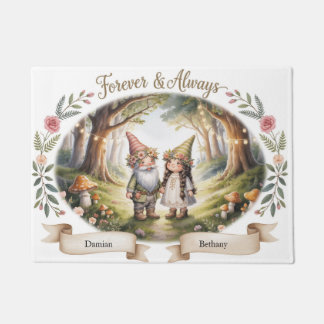 Paillasson Couple de gnomes mignon pour toujours et toujours