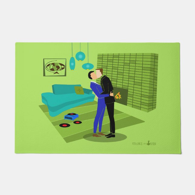 Paillasson Couple gay rétro amoureux (Devant)